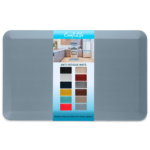 ComfiLife anti-fatigue mat denim 20x32 front view for enhanced kitchen comfort