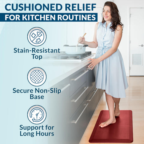 ComfiLife anti-fatigue mat red for durable kitchen and office use