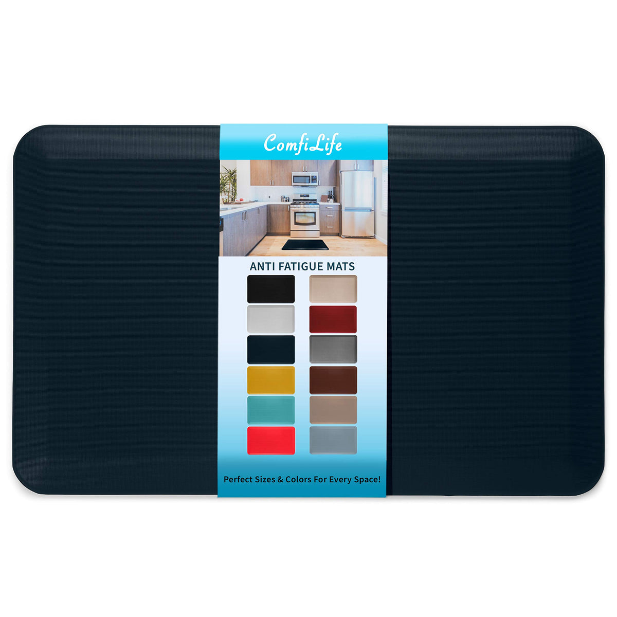 ComfiLife anti-fatigue mat close-up shows cushioned foam for comfortable standing