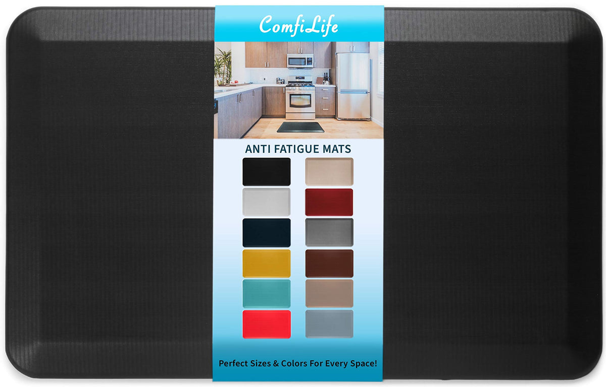 ComfiLife anti-fatigue mat kitchen close-up shows cushioned surface for comfort.