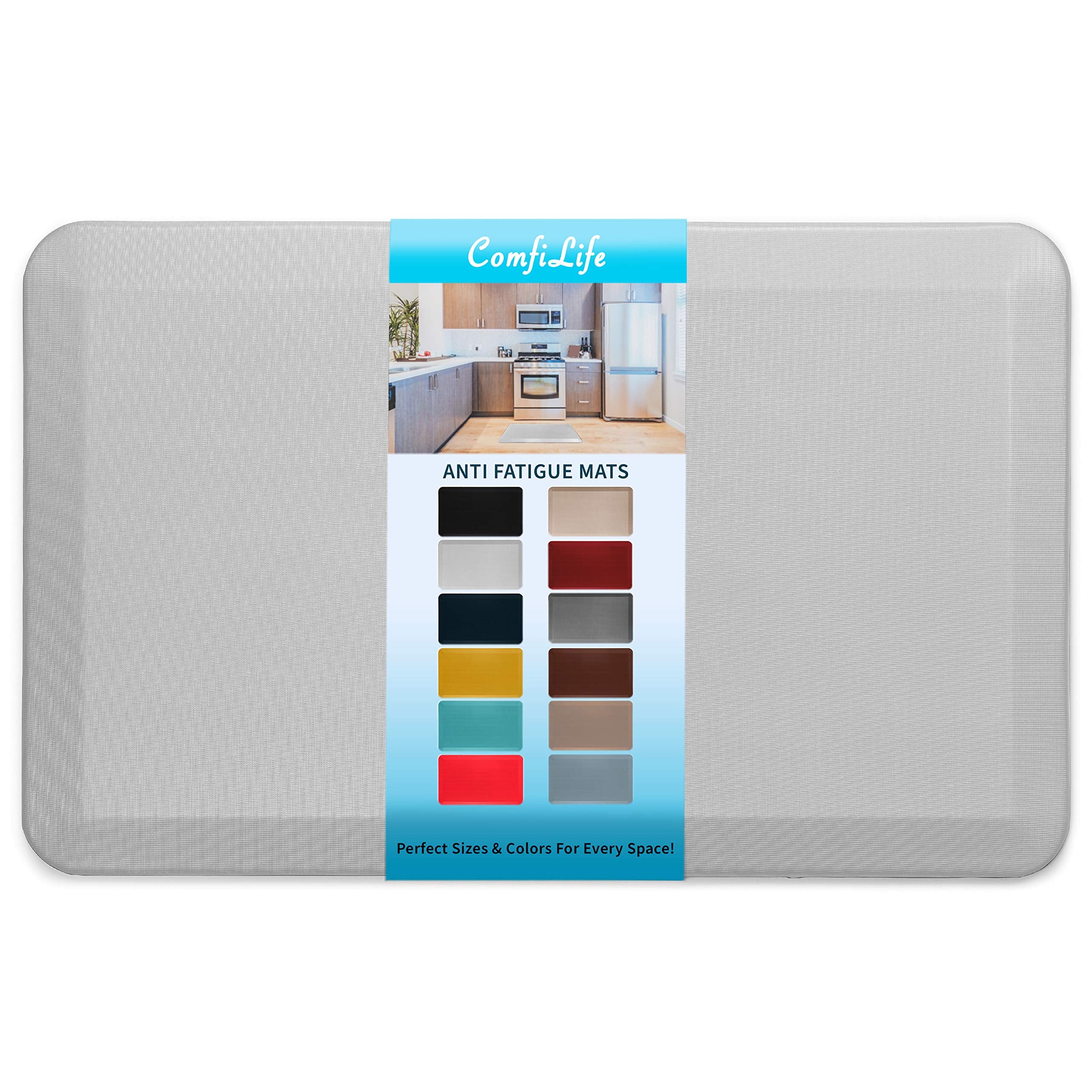 ComfiLife anti-fatigue mat for kitchen floor enhances comfort during cooking tasks.