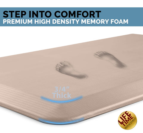 ComfiLife rose gold mat, side angle, supports knees and back during long tasks.