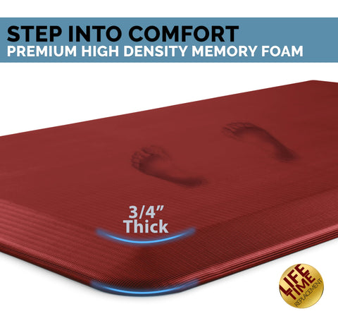 ComfiLife anti-fatigue mat red supports comfort while standing at desk