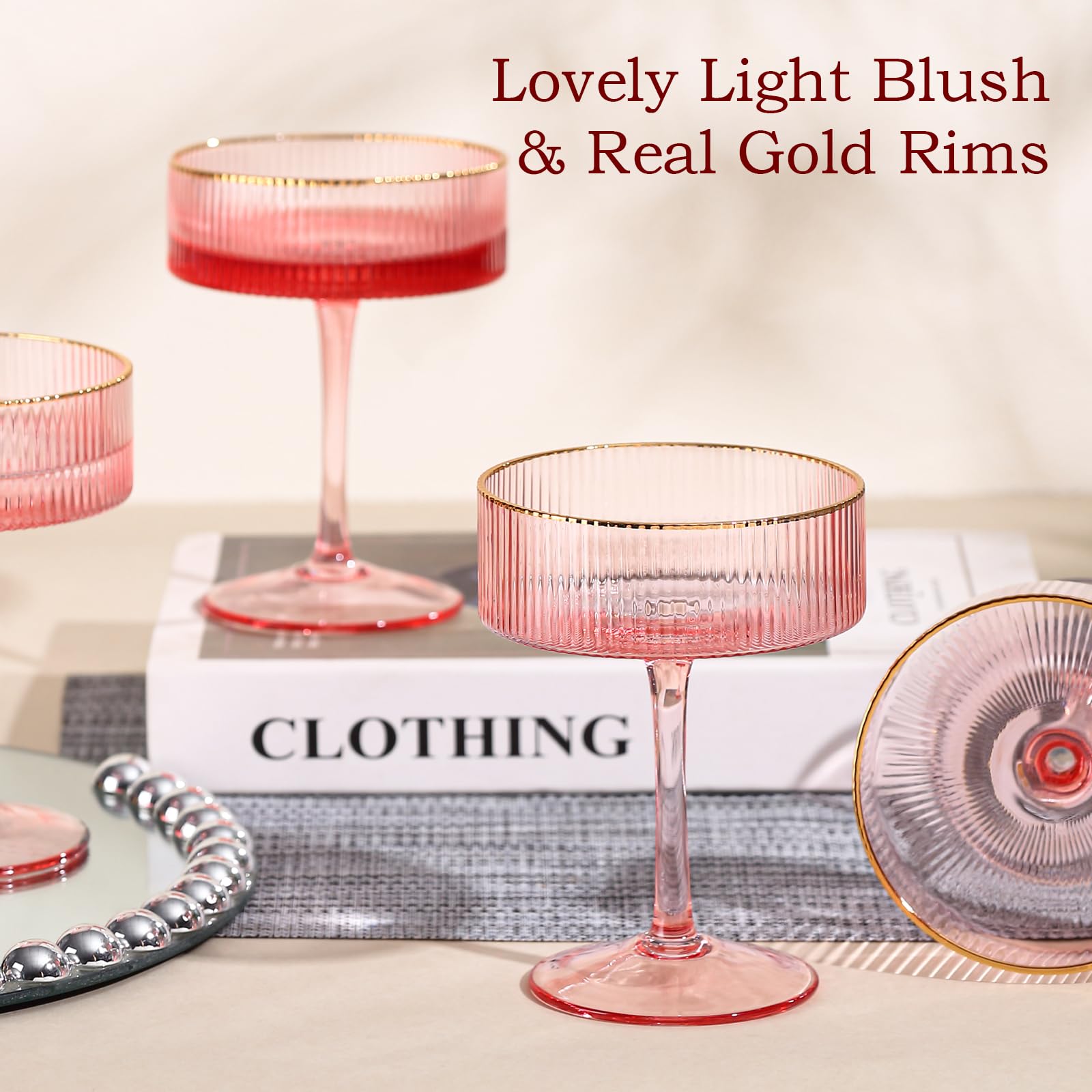 Comfit 10oz pink cocktail glass ready for cocktails or champagne