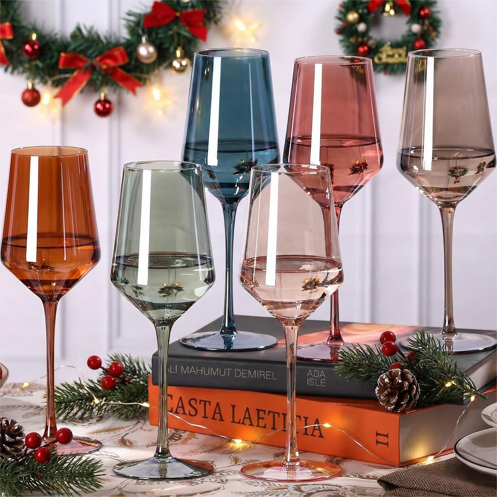 comfit colored wine glasses in six hues for easy identification and style