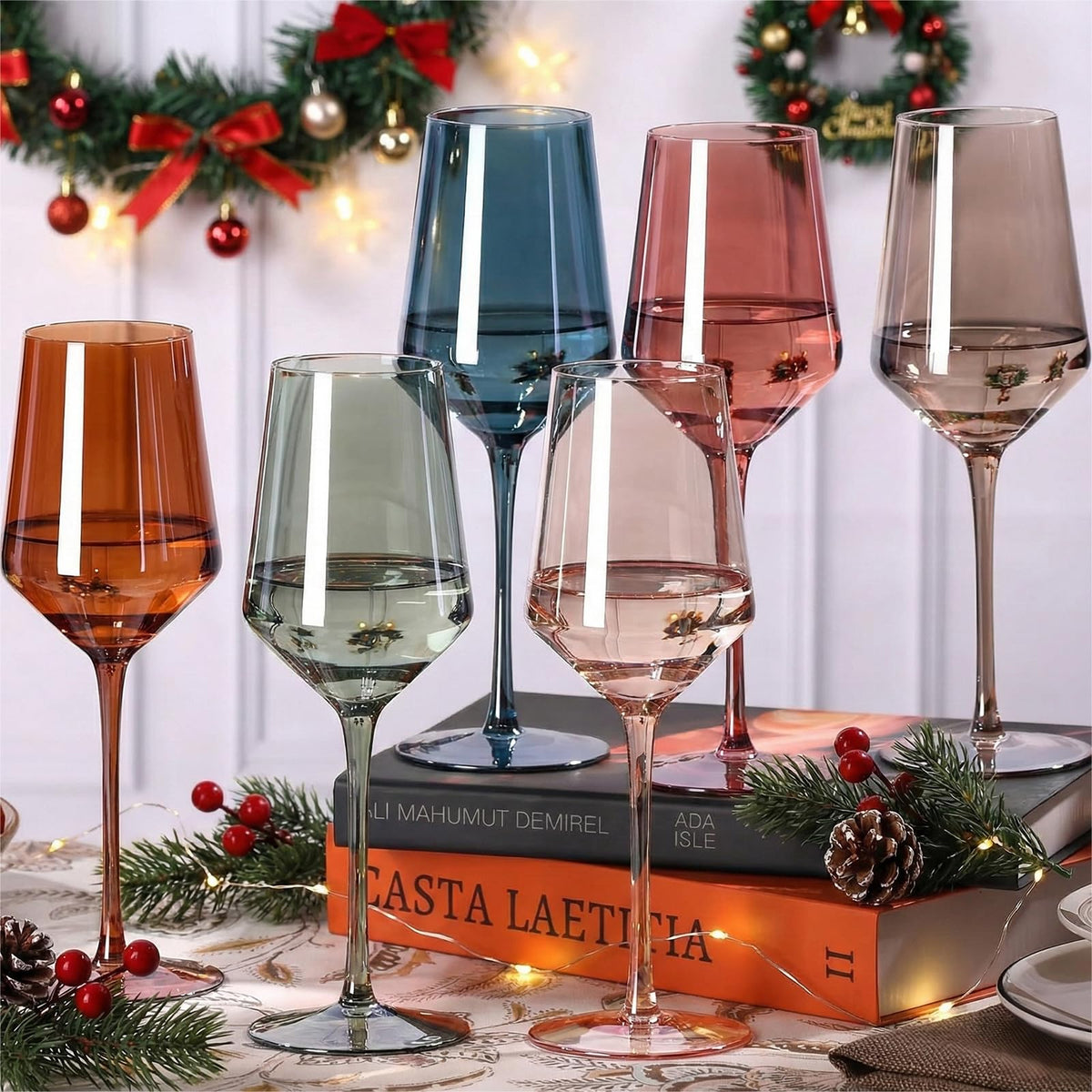 comfit colored wine glasses in six hues for easy identification and style