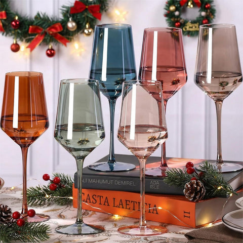 comfit colored wine glasses in six hues for easy identification and style