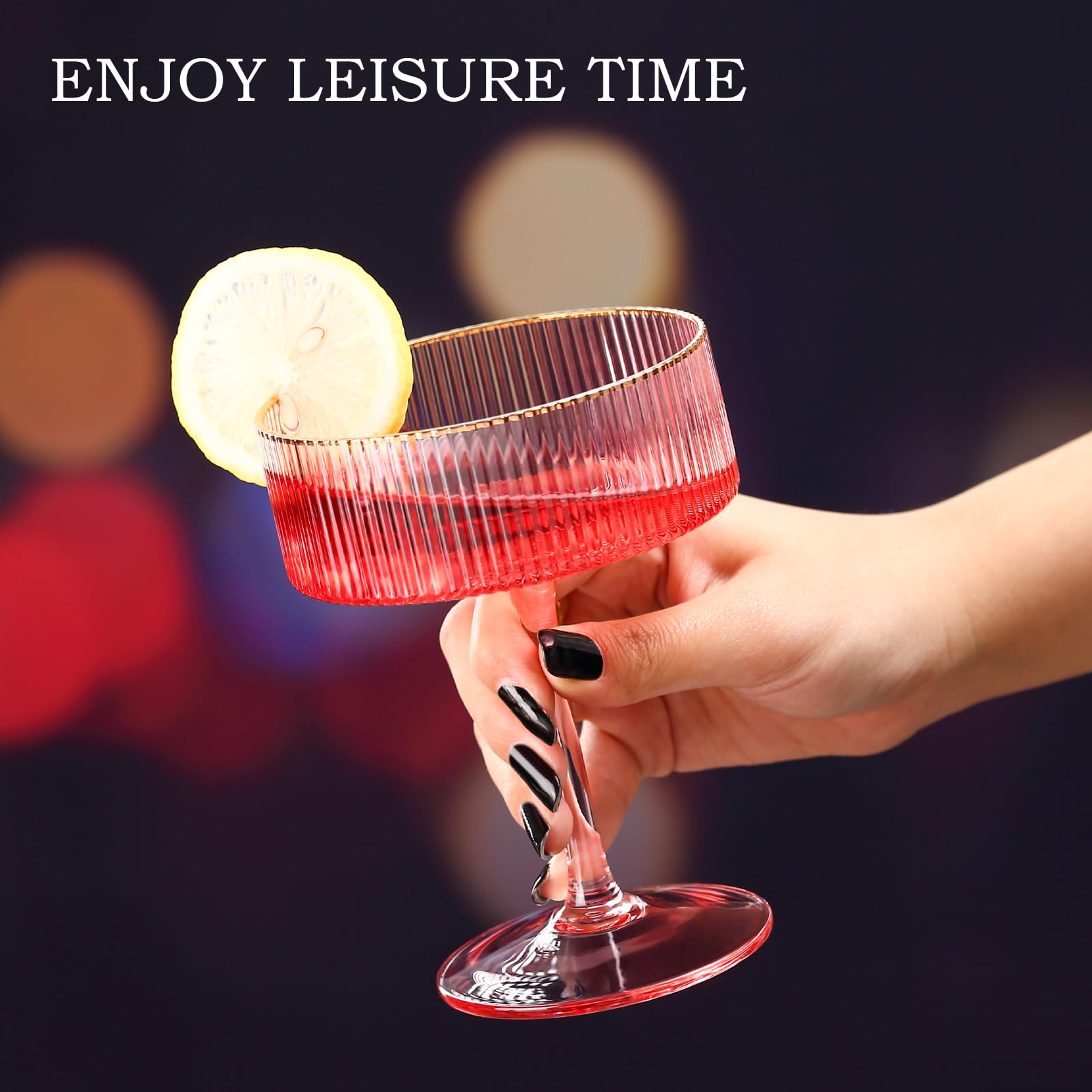 Lead-free crystal hand-blown comfit glasses for premium sipping