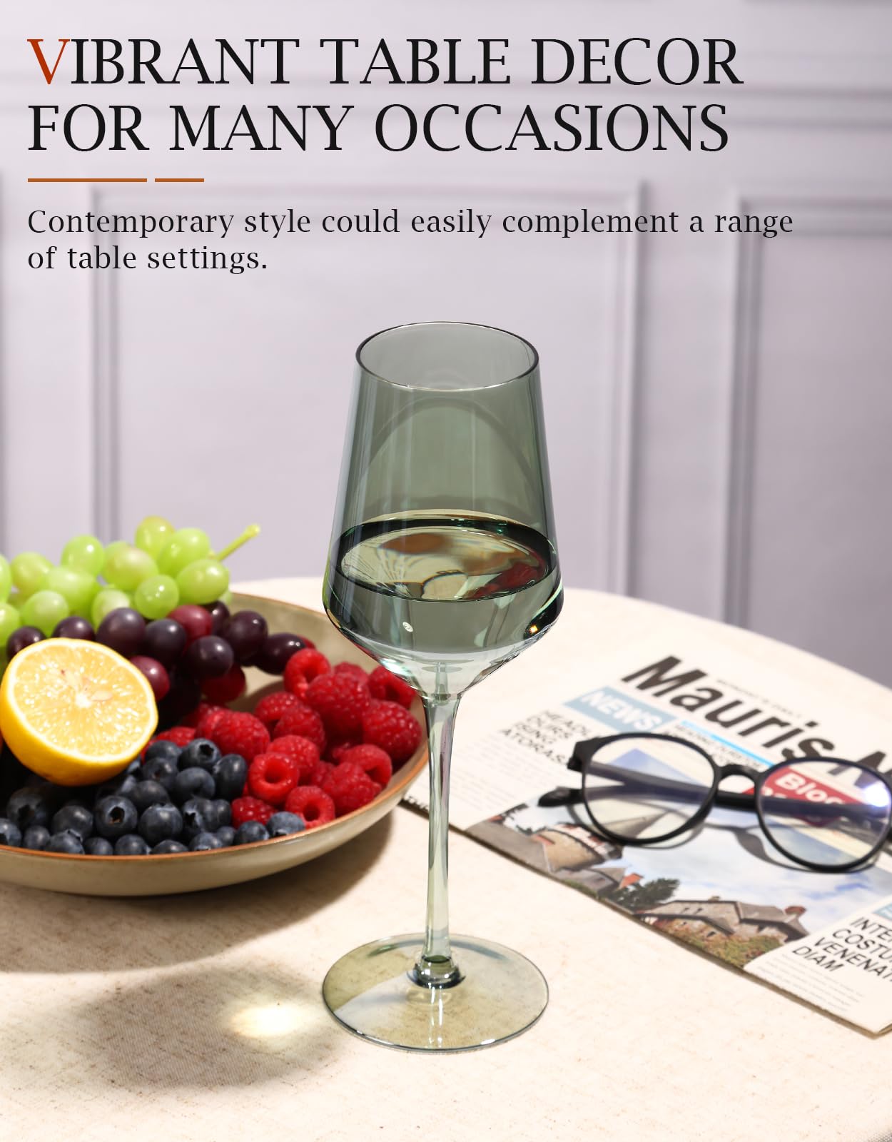 comfit long-stem design offers graceful hold and presentation