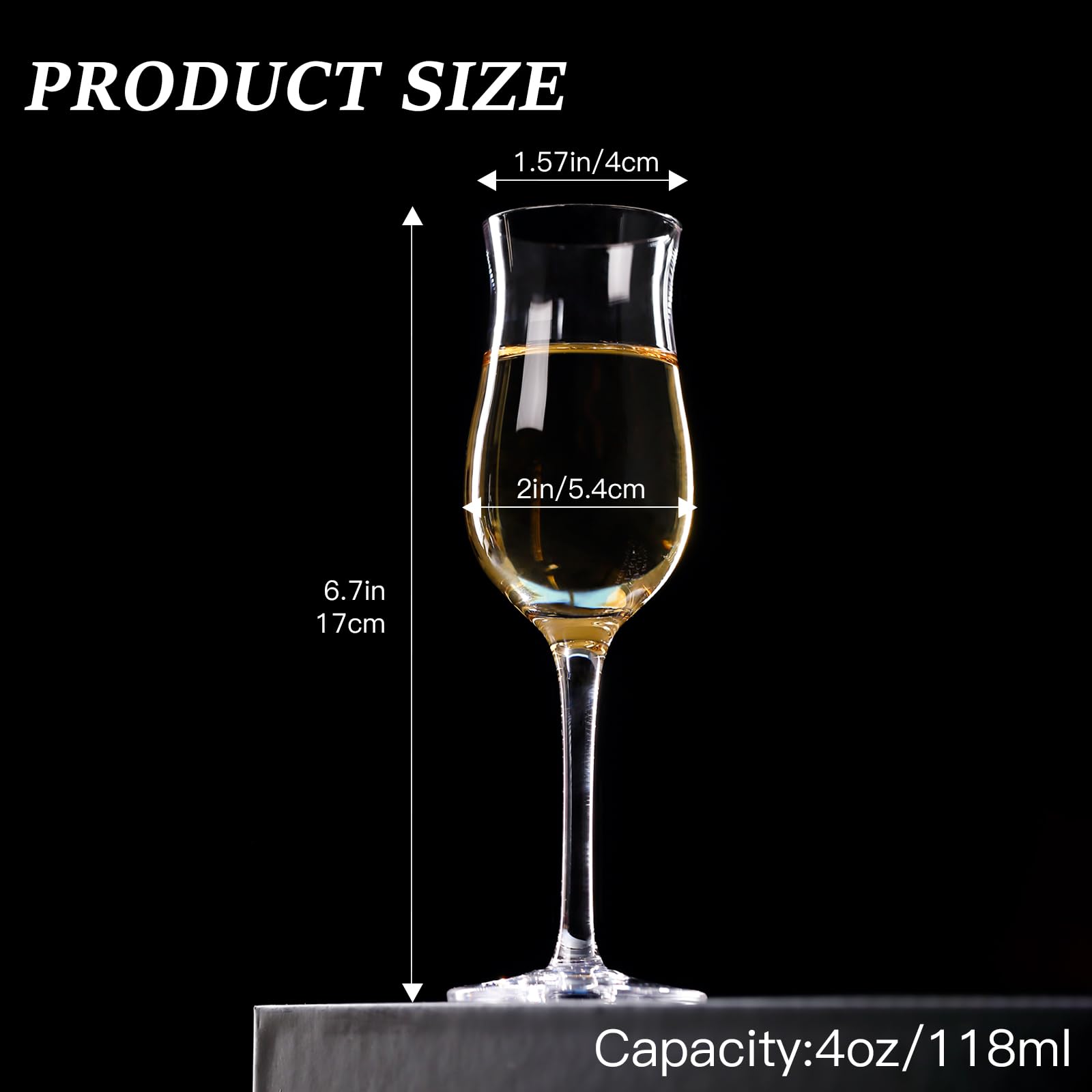 Comfit whiskey snifter with a stem, 4oz, elegant pour and aroma capture.