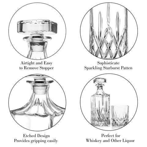 Comfome sealing glass stopper preserves aroma and minimizes evaporation.