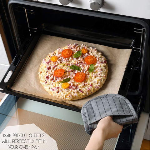 Comfylife unbleached parchment paper from natural wood pulp.