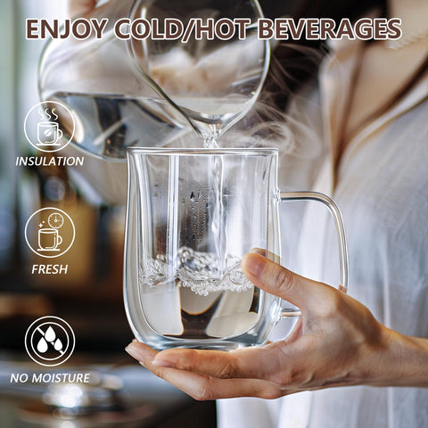 COMOME insulated mug with handle for comfortable grip.