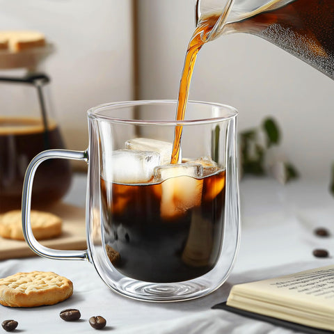 COMOME multipurpose glass cup ideal for coffee, tea, or cold beverages