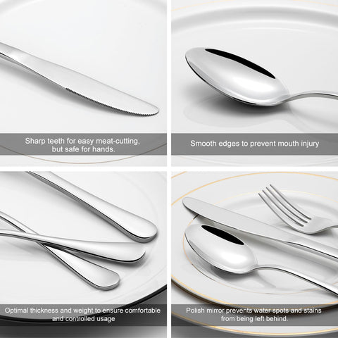 Compralo 60-piece silverware set with dinner spoons for entertaining guests.
