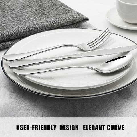Compralo dishwasher-safe flatware set for easy cleanup.