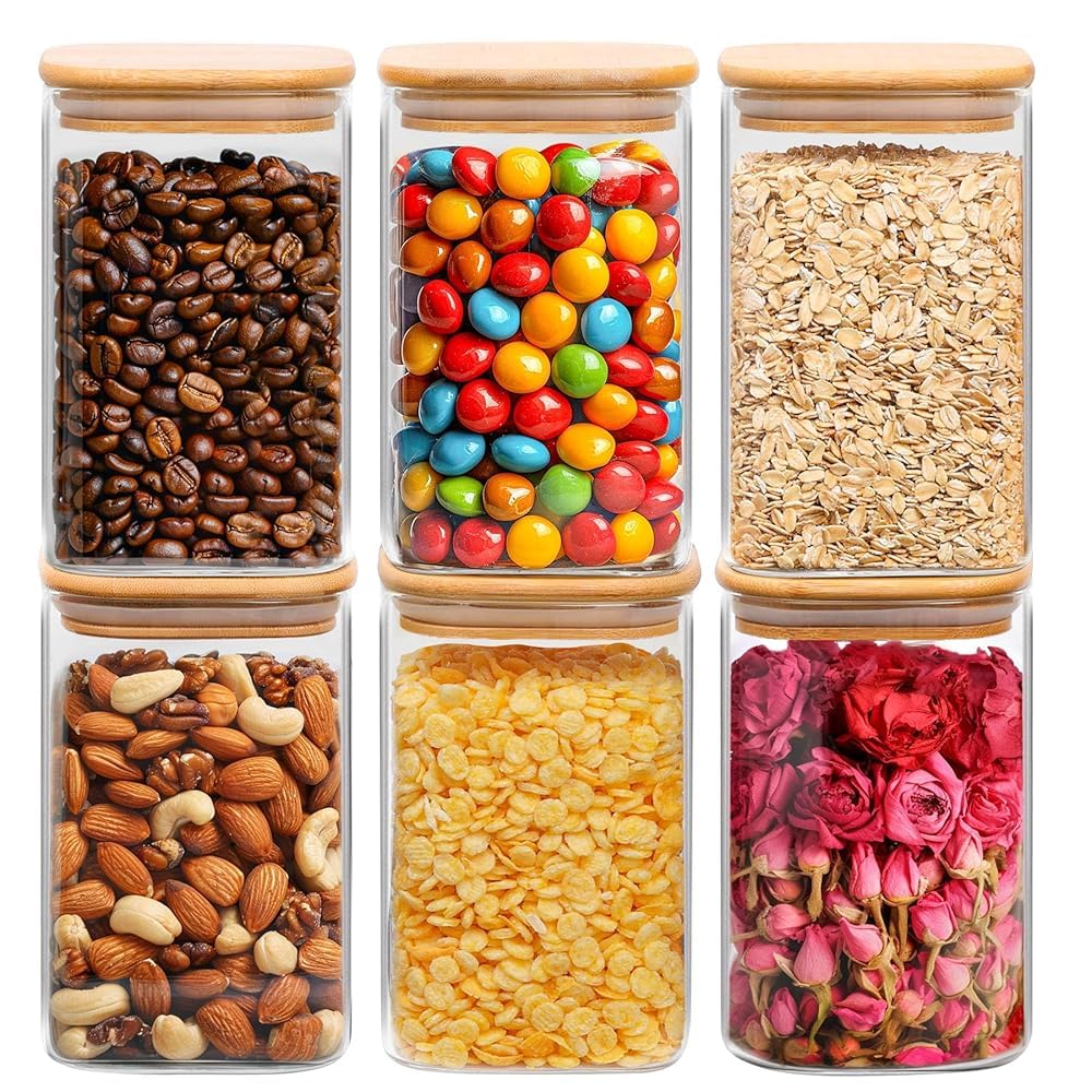 ComSaf 1.2 qt glass storage container with lids for versatile pantry organization.