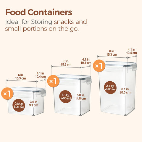 ComSaf 1.5 qt brown sugar container, compact and stackable