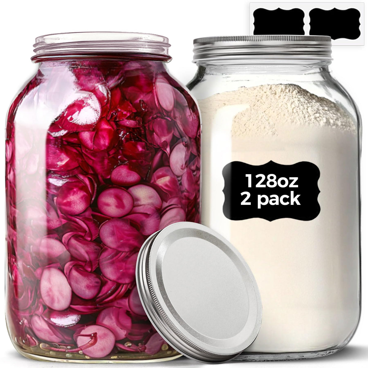 ComSaf 1-gallon wide-mouth mason jar pack for bulk storage and easy filling.
