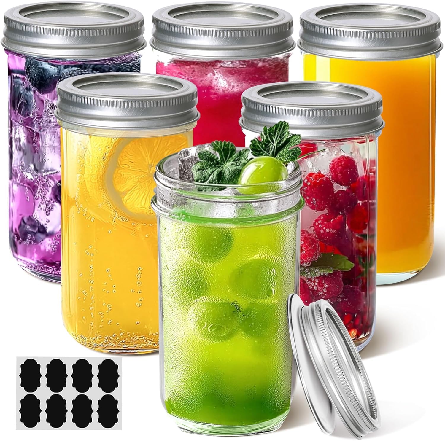ComSaf 12oz mason jar with lid for fresh storage and portion control.