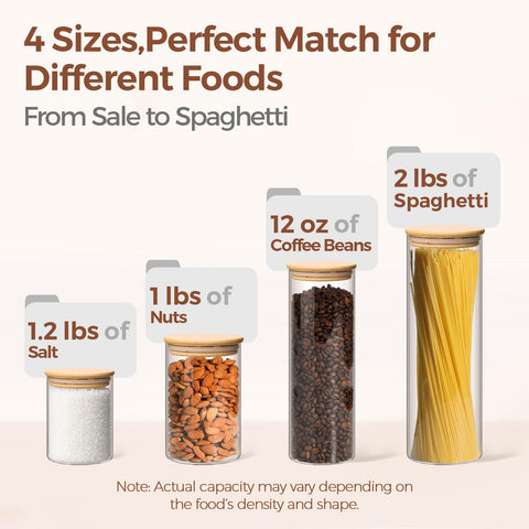 ComSaf 1Qt airtight glass jar variant for cereals and pasta storage with clarity.