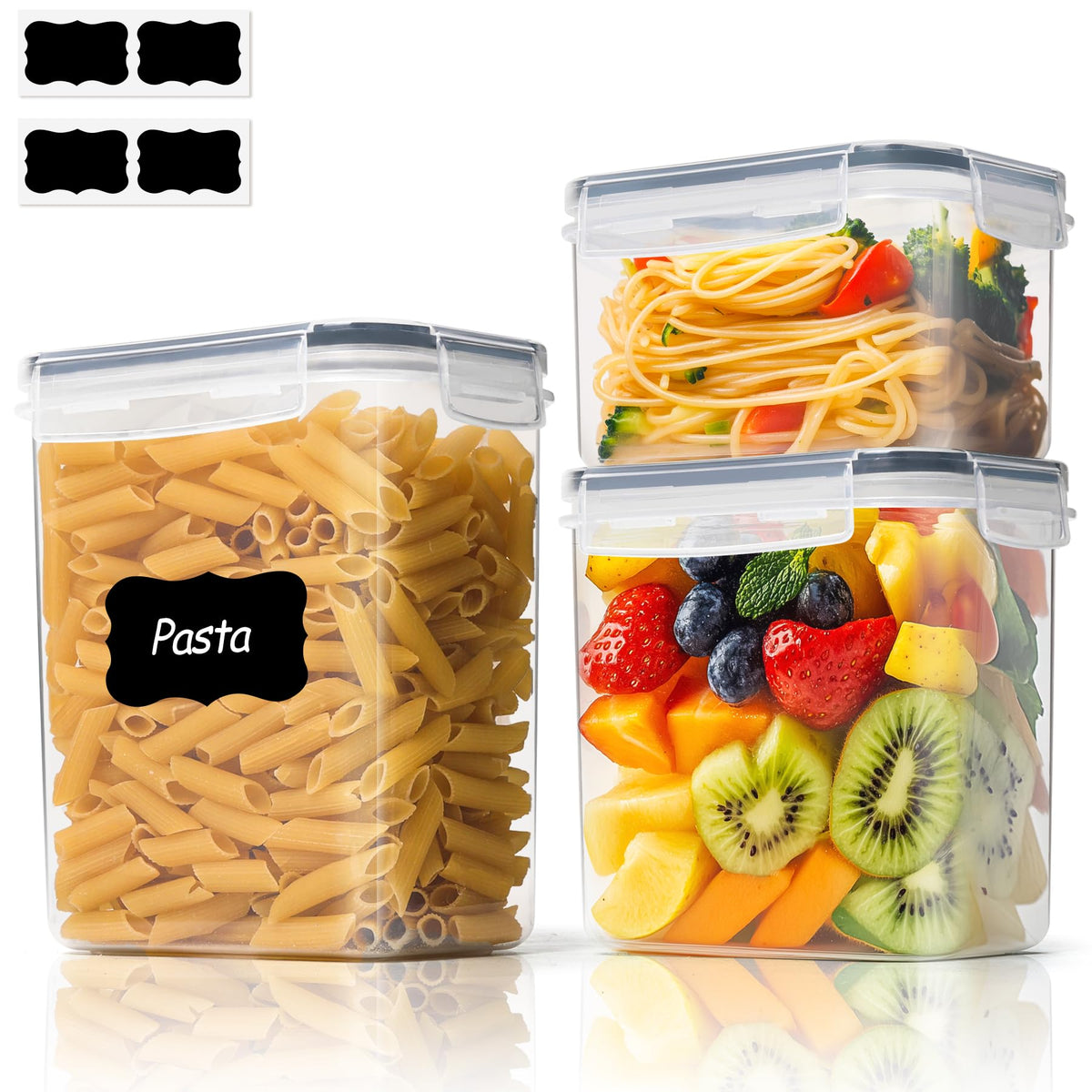 ComSaf 2.1 qt sugar container with clear body for quick checks