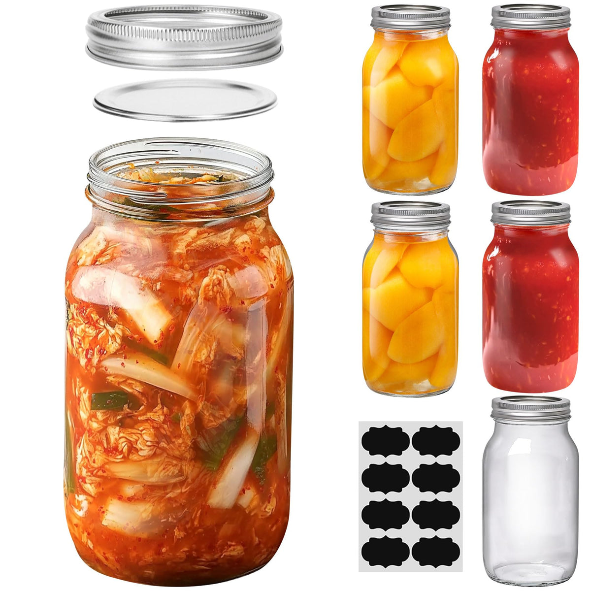 ComSaf 24 oz mason jar regular-mouth designed for versatile canning and beverage prep.