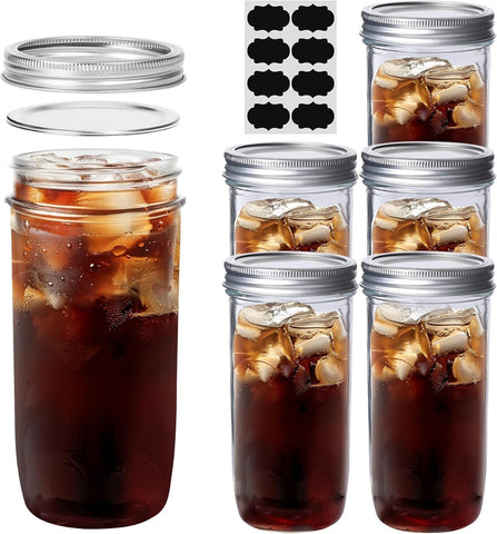 ComSaf 24oz wide-mouth mason jar with lid for easy filling and storage
