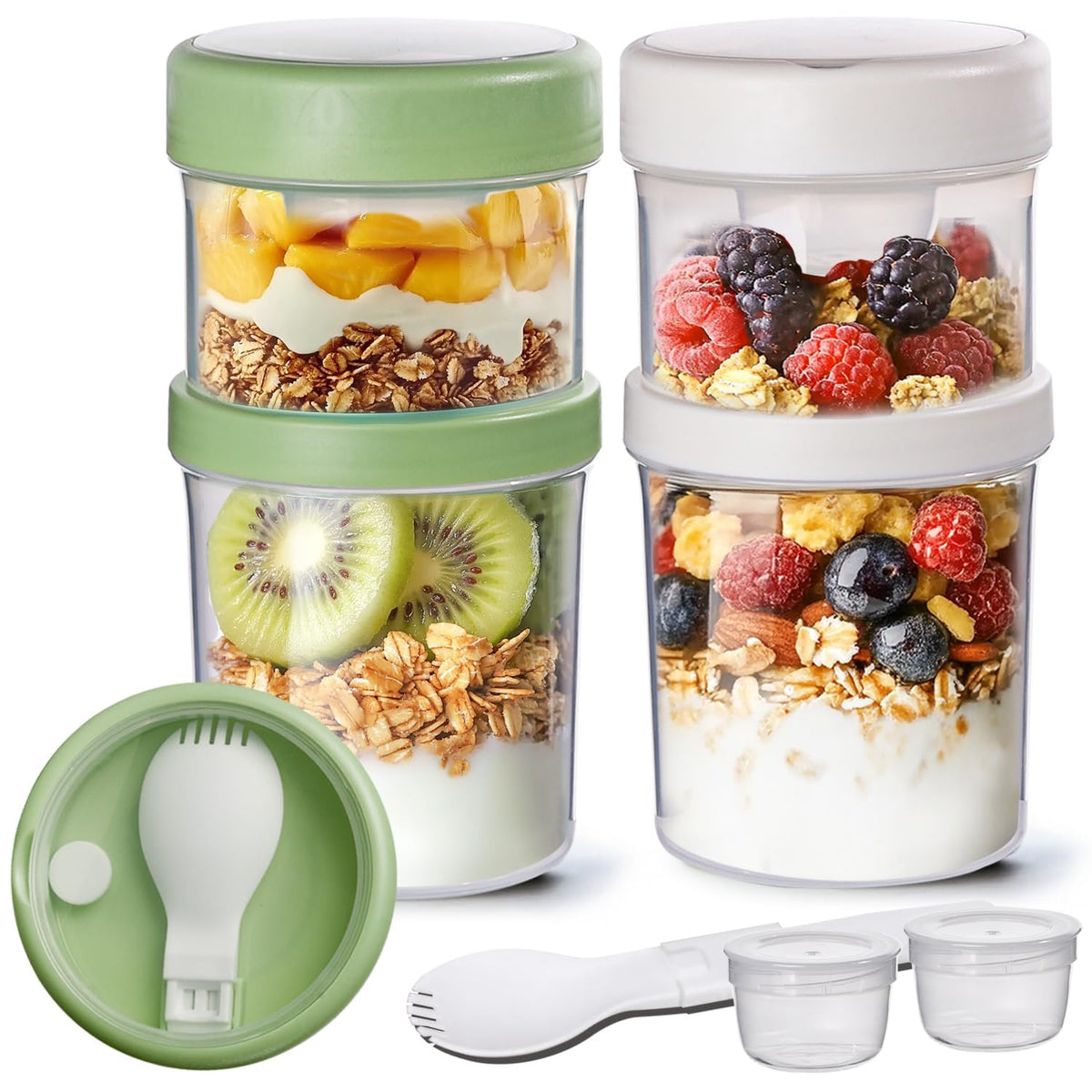 ComSaf 2-pack overnight oats container with 27 oz capacity for easy meal prep on the go