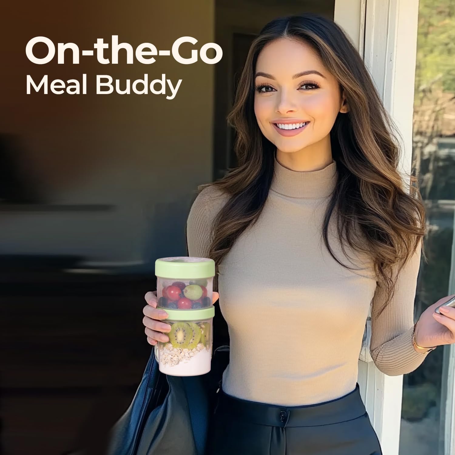 ComSaf chia pudding jars ideal for prep ahead and grab-and-go meals