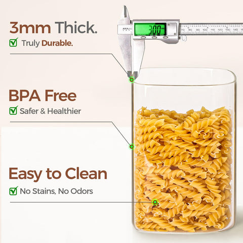 ComSaf 3.6Qt jar for rice, pasta, or oats helps you declutter with style.