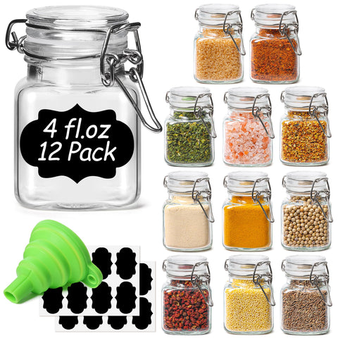 ComSaf 4 oz glass jar with lid showing airtight seal for freshness.