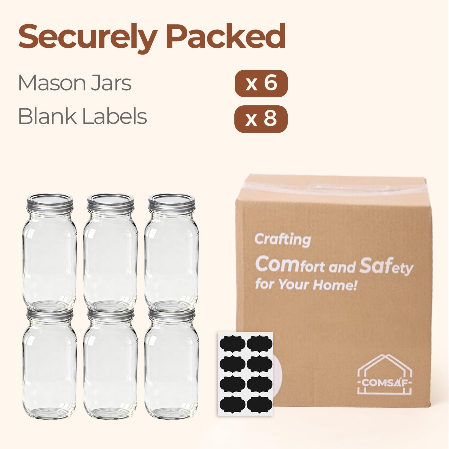ComSaf six-pack with lids and bands for ready-to-use storage.