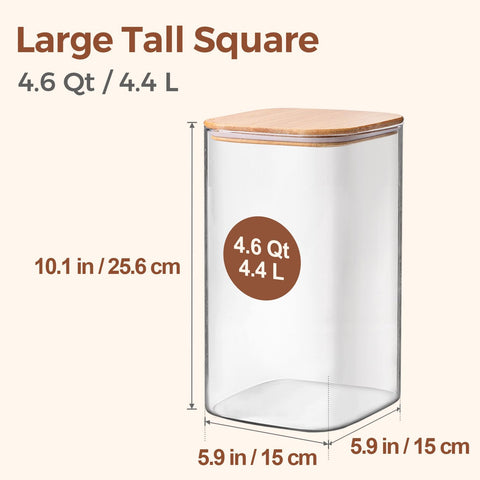 ComSaf glass jar with airtight lid keeps flour fresh and visible.