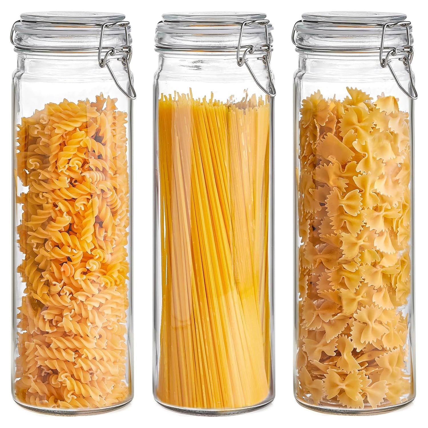 ComSaf airtight glass jars set of three for organized kitchen storage