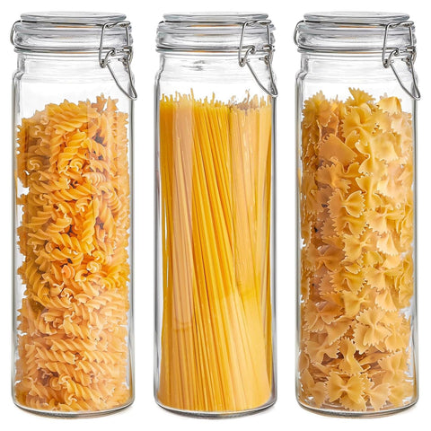 ComSaf airtight glass jars set of three for organized kitchen storage