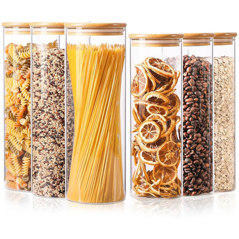 ComSaf airtight pasta jar with 2qt capacity for organized pantry storage