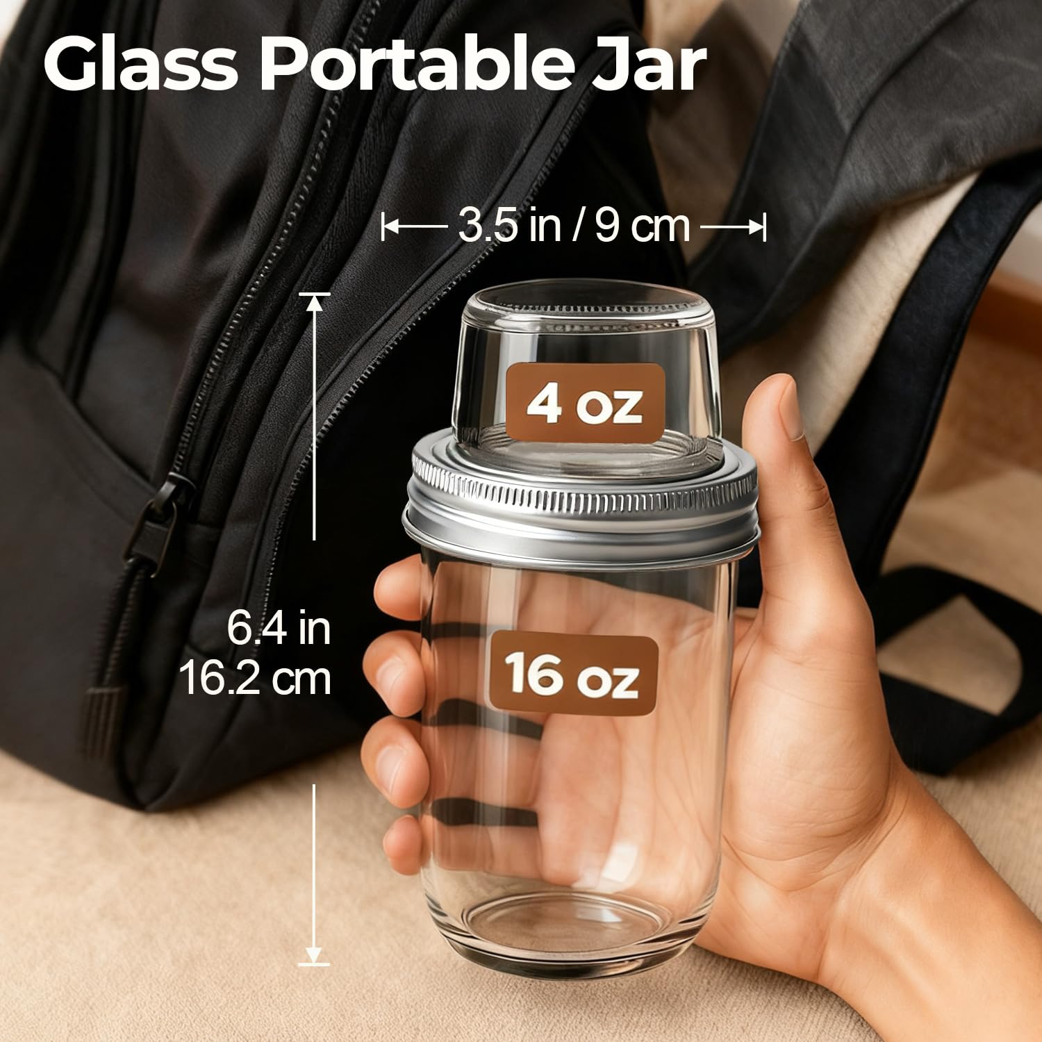 ComSaf airtight-seal lid with silicone ring for secure travel and spill prevention.