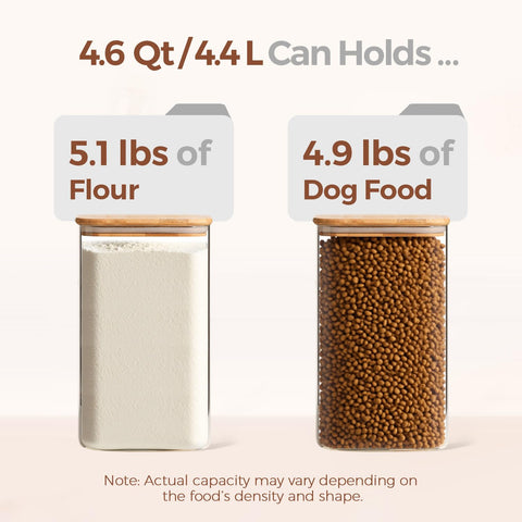 ComSaf large square jar with bamboo lid adds natural kitchen style.