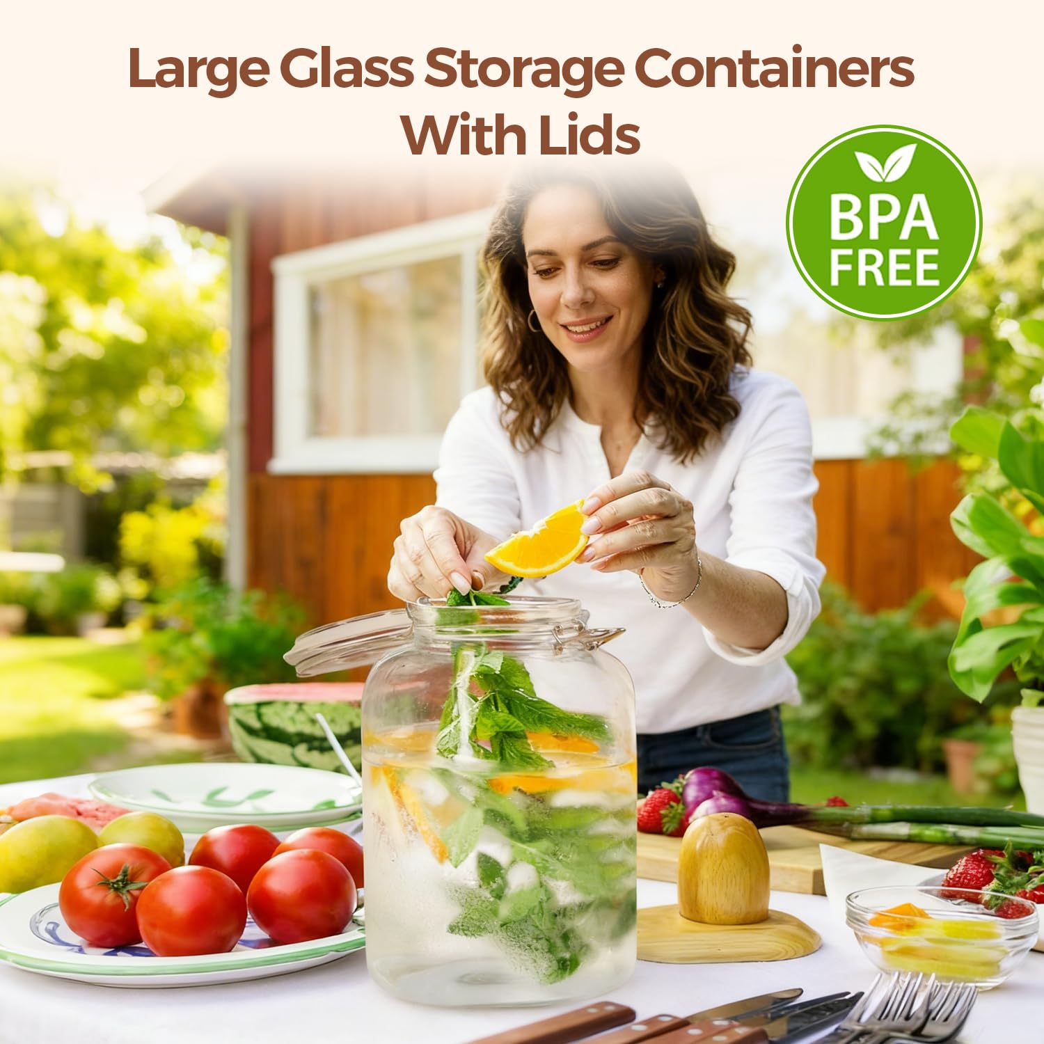 ComSaf beans pasta storage jar highlights durable glass and clear labeling.