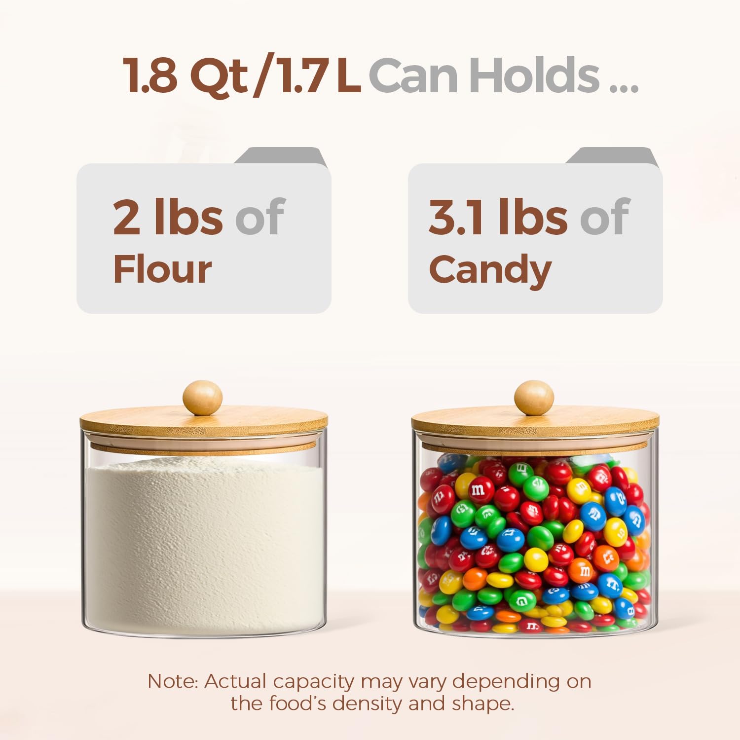 ComSaf storage jar for cookies, candy, and pantry organization