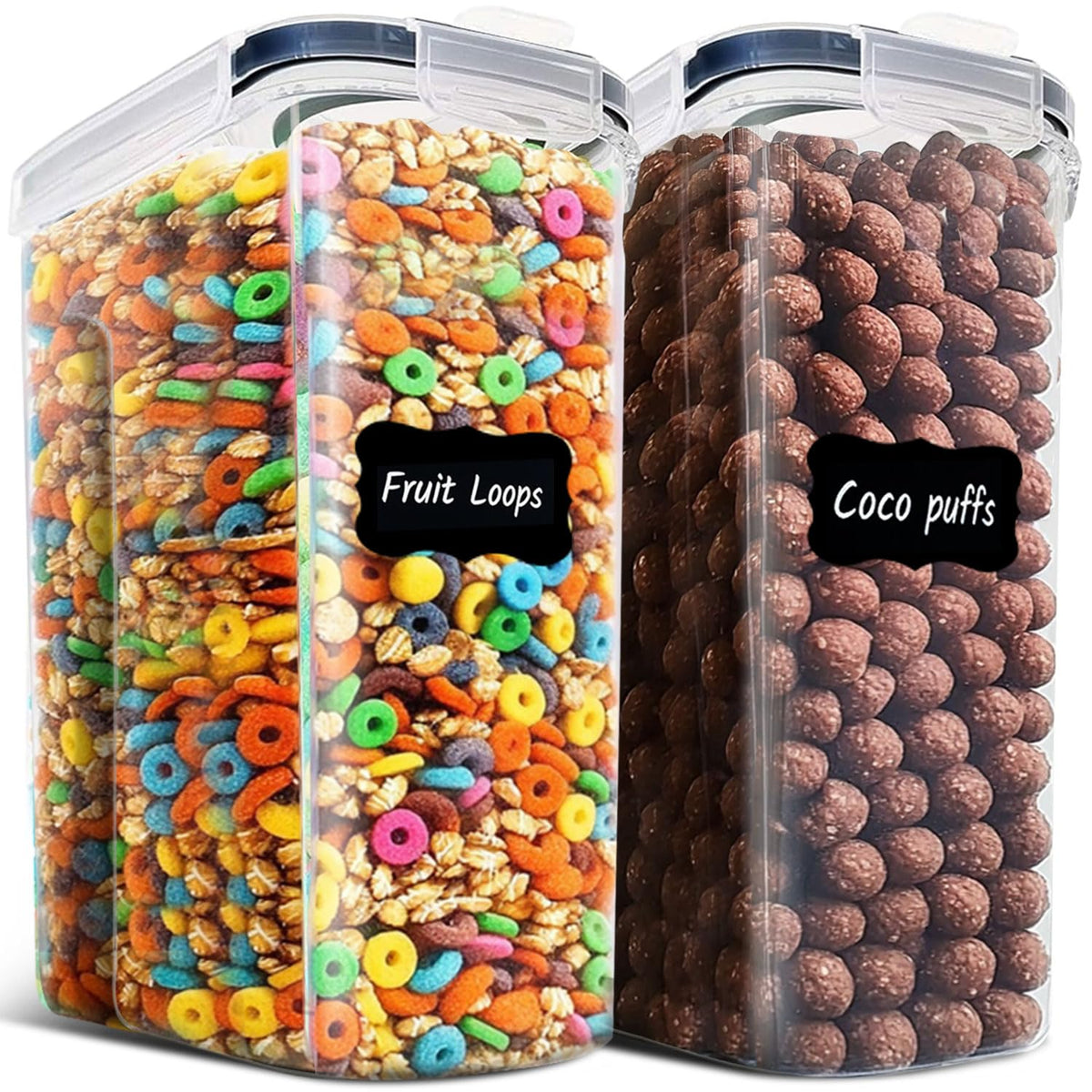 ComSaf cereal storage set with two large containers keeps bulk staples organized at a glance.