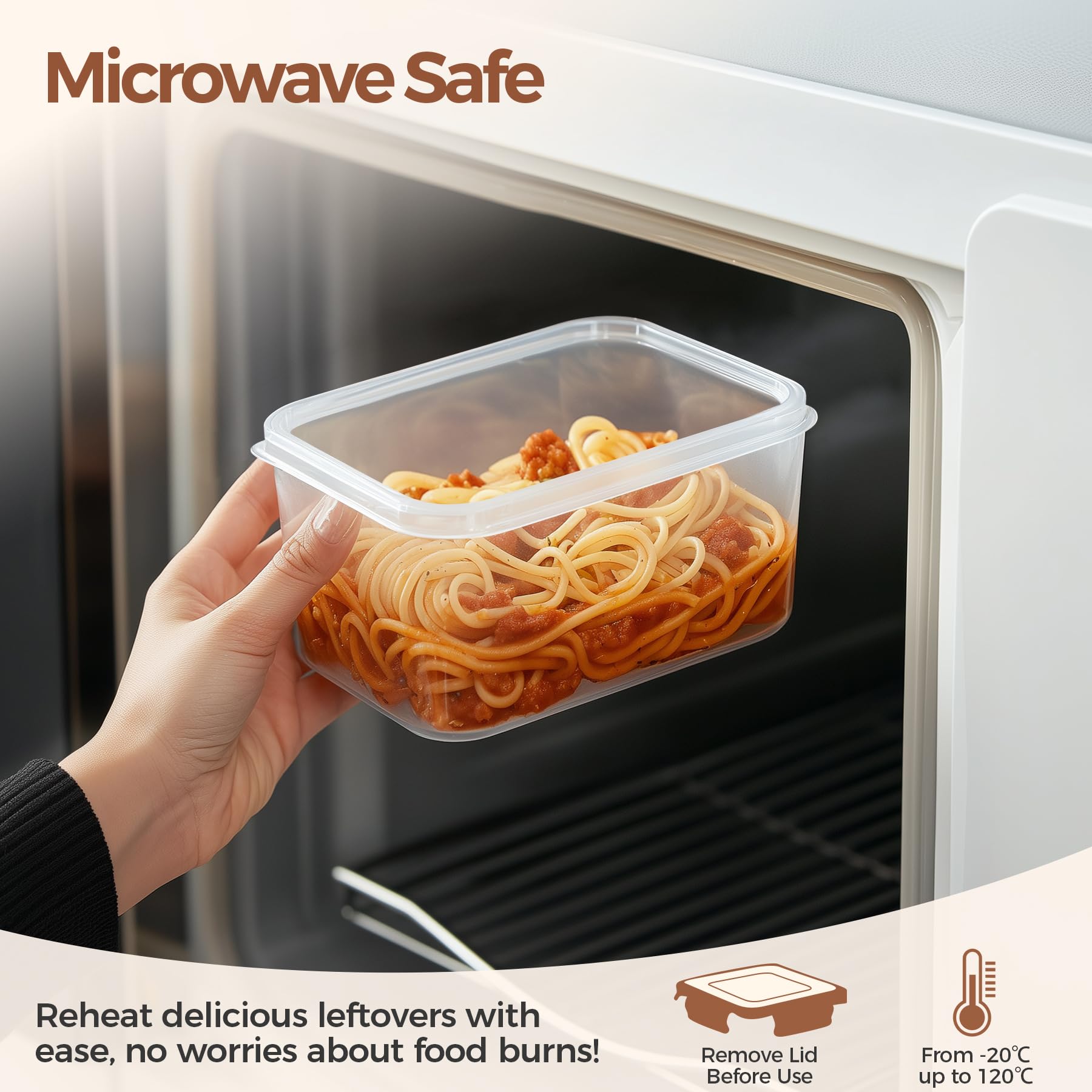 ComSaf clear food-grade plastic body for easy content checks