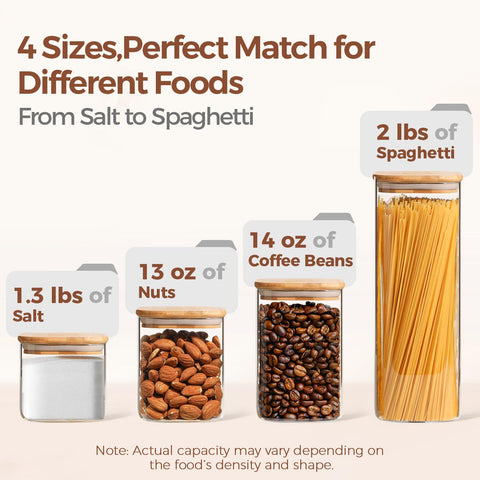 ComSaf clear kitchen jar shows contents at a glance, aiding portion tracking.