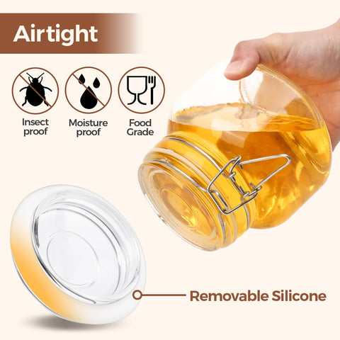 ComSaf clear kitchen organizer jar with labels for quick inventory checks