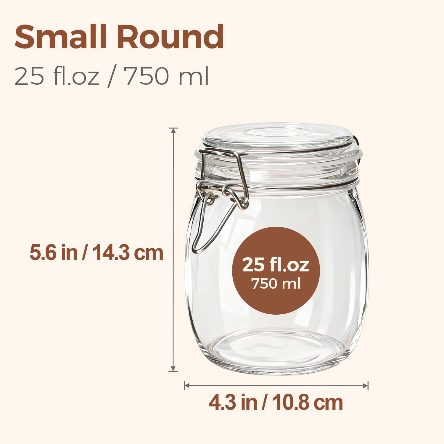 ComSaf clear mason jars for kitchen organization and level checks.