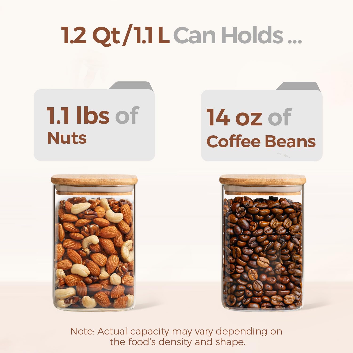 ComSaf clear pantry jars show through design for easy meal planning.