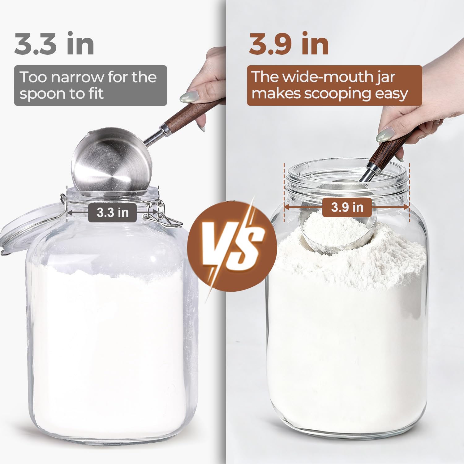 ComSaf clear pantry storage jar highlights see-through contents at a glance.