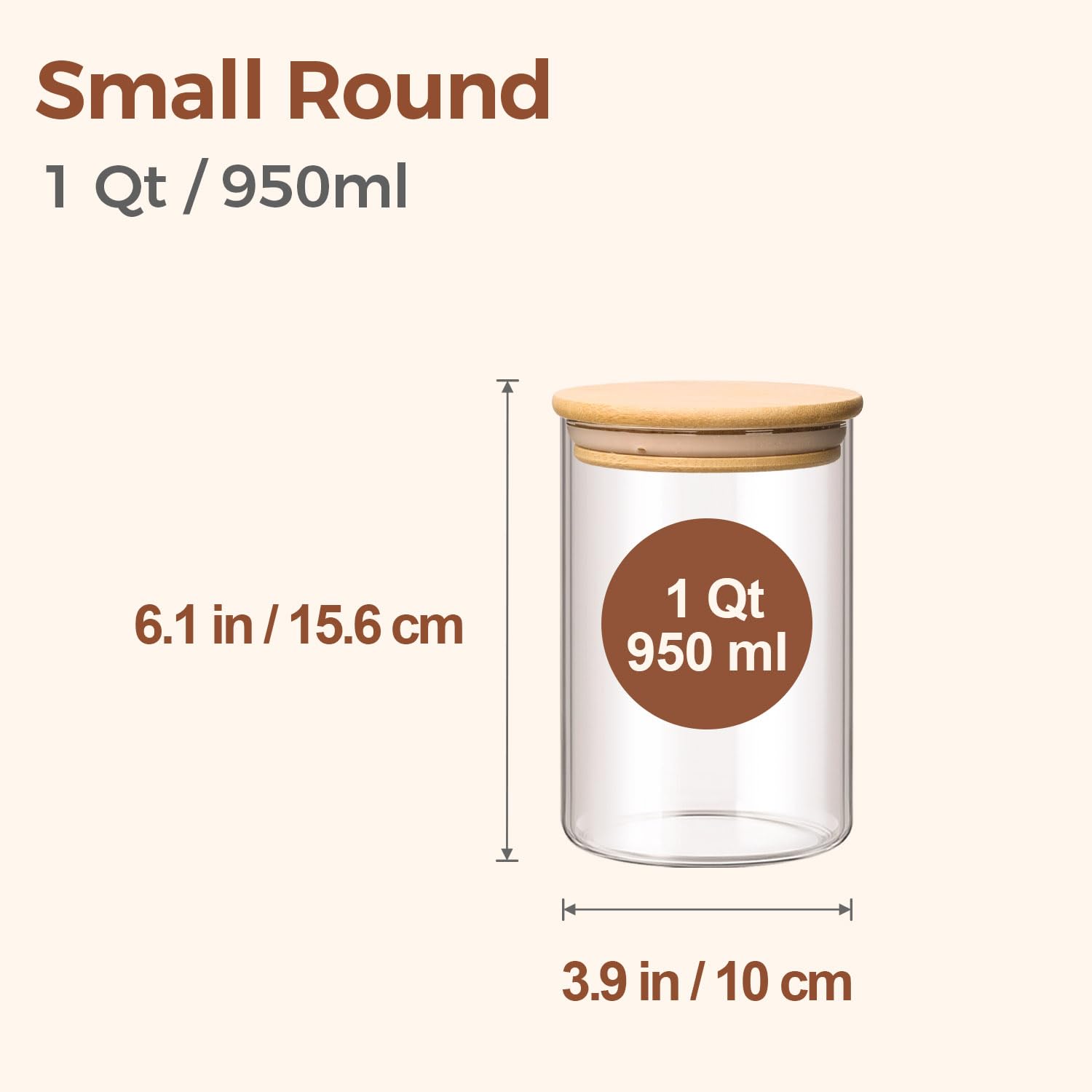 ComSaf clear round jar in kitchen offers quick visibility.