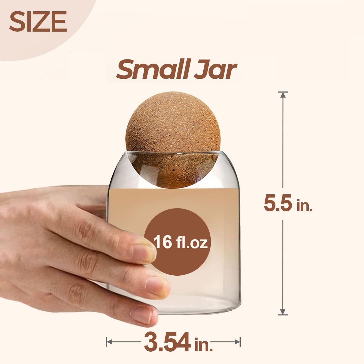 ComSaf clear-view glass jar shows contents at a glance in the kitchen